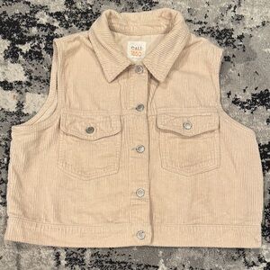 Beige Cream Corduroy Vest